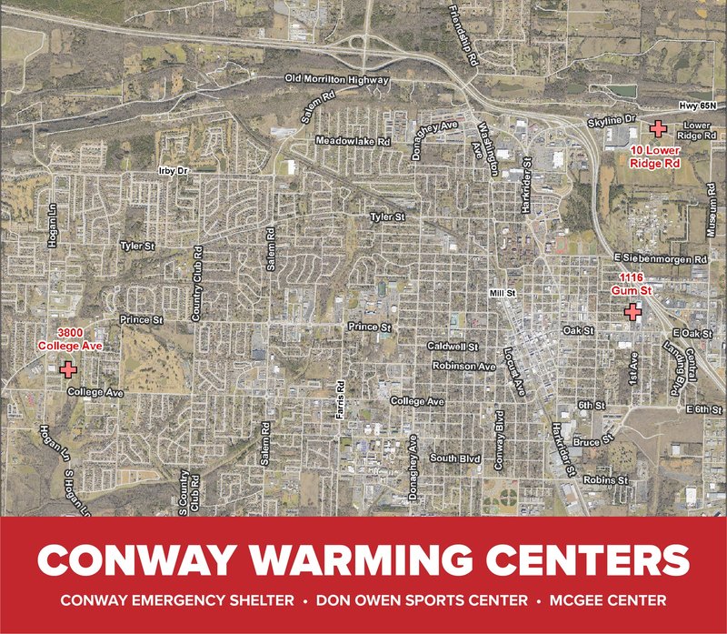 Conway Warming Centers Map